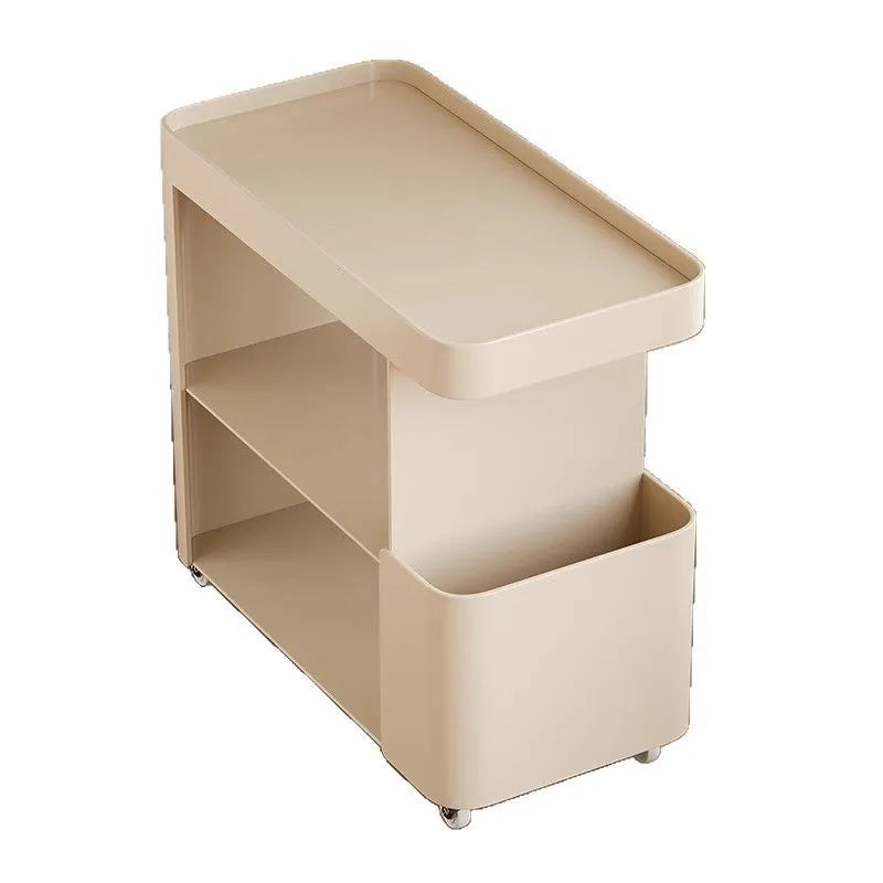 Mobile Coffee Table Side Cabinet Light Luxury High-end Feeling Living Room Table Small Cart Iron Bedside Shelf Storage Rack