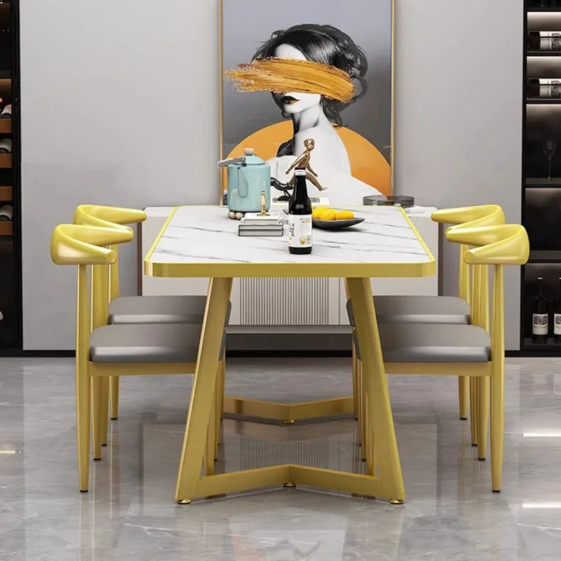 Luxury Modern Dining Table Rectangle Nordic Living Room Dining Table European Style Mesas De Comedor Garden Furniture Sets