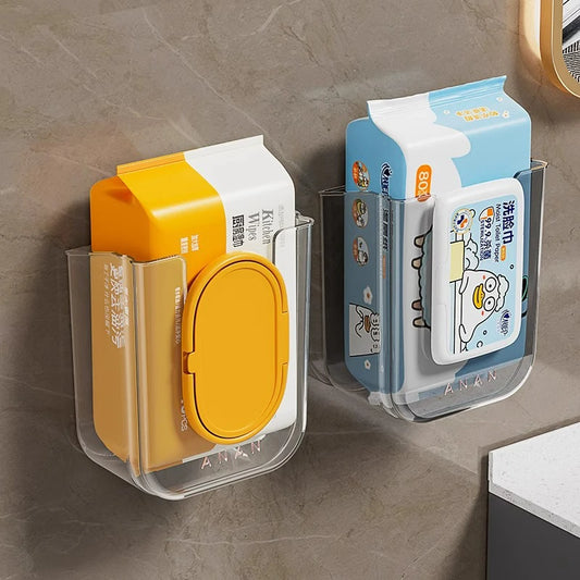 Bathroom Non Perforated Wall Mounted Wet Tissue Storage Box with Large Opening and Strong Load-bearing Capacity