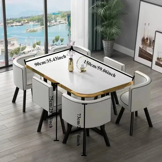 Dining Table, Rectangular for Dining Room/living Room, Kitchen Table Set with Metal Legs Customizable