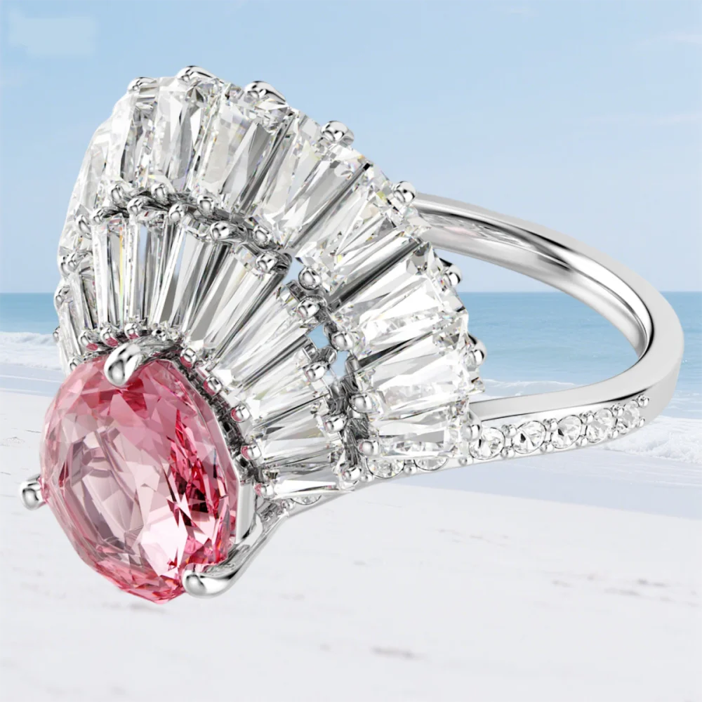 Women's gemstone ring, versatile and fashionable, inlaid with gorgeous colored gemstones, suitable for lovers