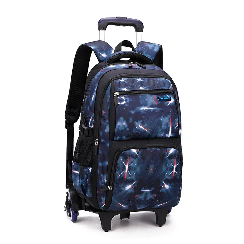 Carry On Kids' Luggage Primary Junior High School Bag Rolling Backpack for Boys Wheeled Bag with Lunch Box Trolley School Bags