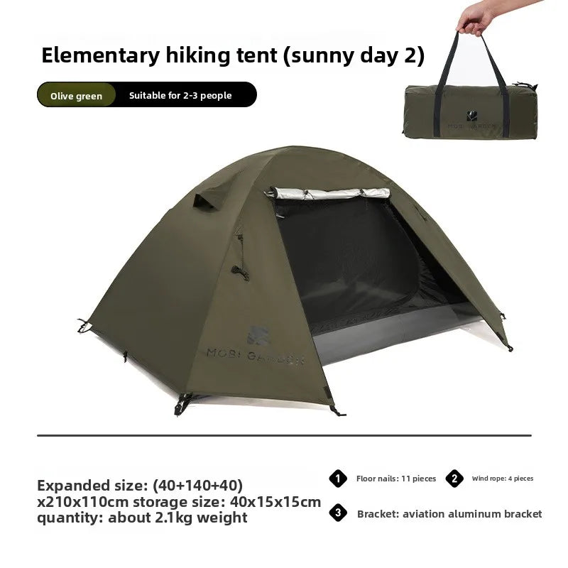 Tent Outdoor Camping Equipment Rainproof Thickened Camping Three Season Tent Windproof Sunscreen Portable Folding