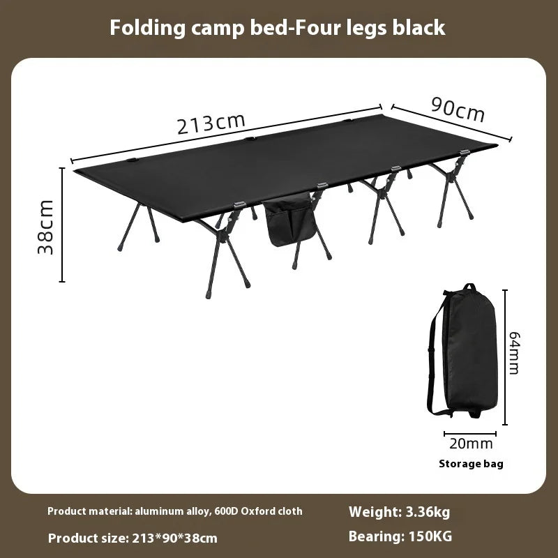 Lohascamping 90cm widen Sleeping Camping cot Ultralight Portable High-low dual folding Bed Backpacking Travel hiking Cot