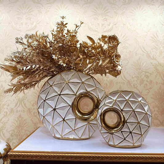 Luxury Ceramics Vases Aesthetic Elegant Modern Office Flower Vase Unusual Flower Bottle Centerpiece Vases Home Decoration