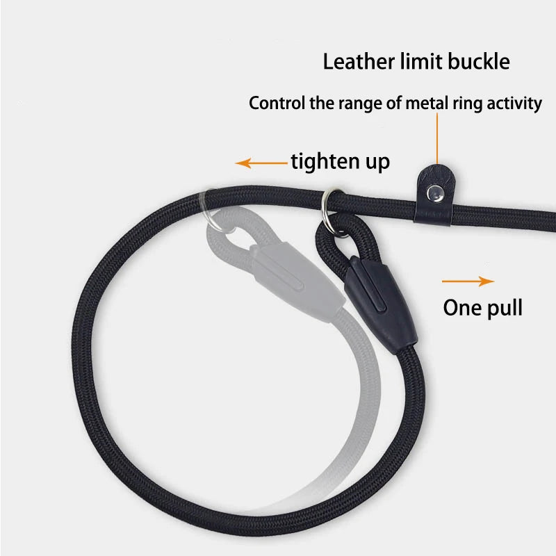 Dog Leash Slip Chains Collar Leads Strong Heavy Duty Nylon Rope No Pull Pet Training Leash for Small Dogs Puppy Traction Rope