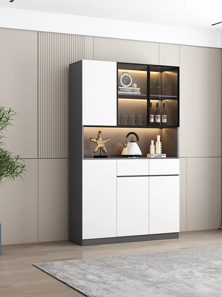 Modern simple light luxury living room storage cabinet Italian glass door wine cabinet dining room cabinet dining side