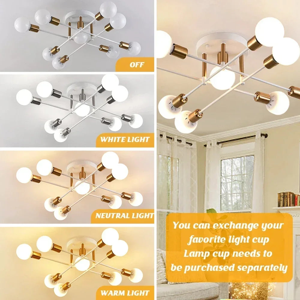 LED Lighting Modern Creative Warm Romantic Minimalist Golden Bedroom Personality Living Room Dining Room Ceiling Lamp