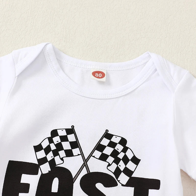 Baby Boy First Birthday Outfit Fast One Birthday Outfit Race Car 1st Birthday Outfit Plaid T Shirt Top Shorts Set