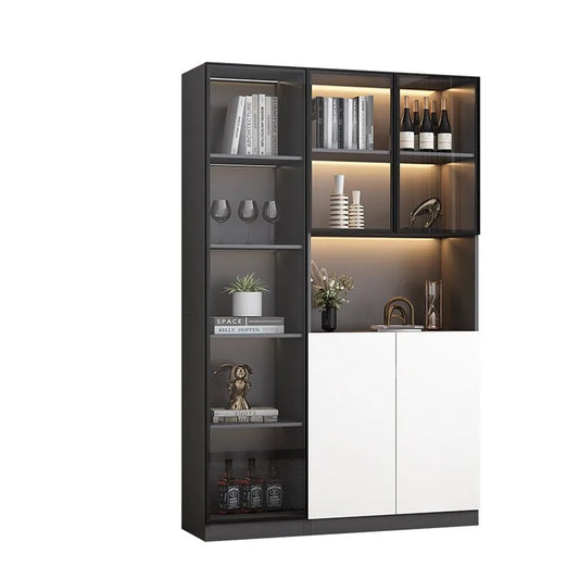 Modern simple light luxury living room storage cabinet Italian glass door wine cabinet dining room cabinet dining side