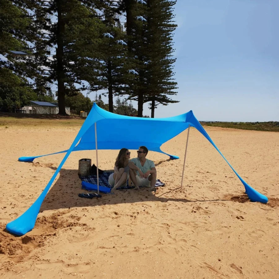 Beach tent Outdoor Beach Tent Sun Shelter Camping Shades Tents Windproof One-piece Beach Canopy Tents  Portable Family Tent