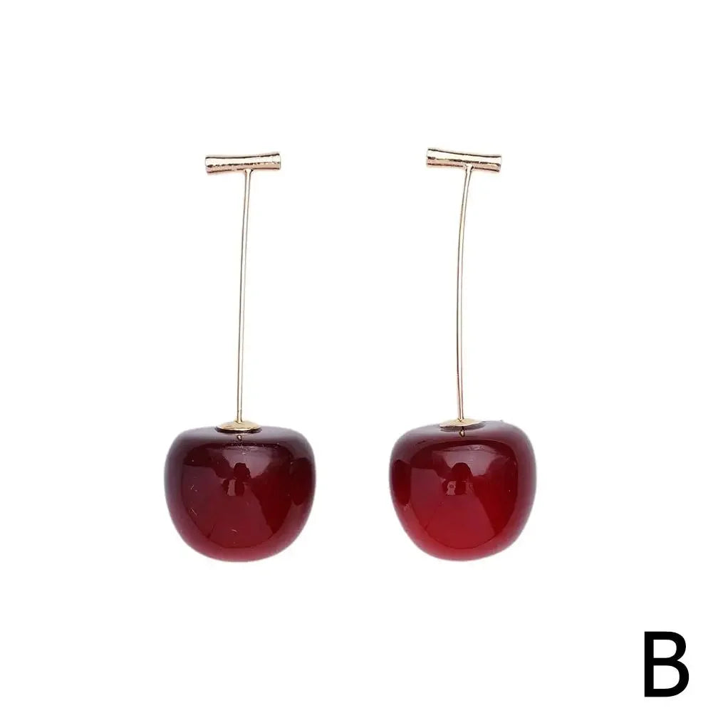 Woman's Exquisite Pendant Earrings Sweet Red Jewelry Gift Stud Earring Color Shiny Dangle Birthday Daily Gold Ins N1g9