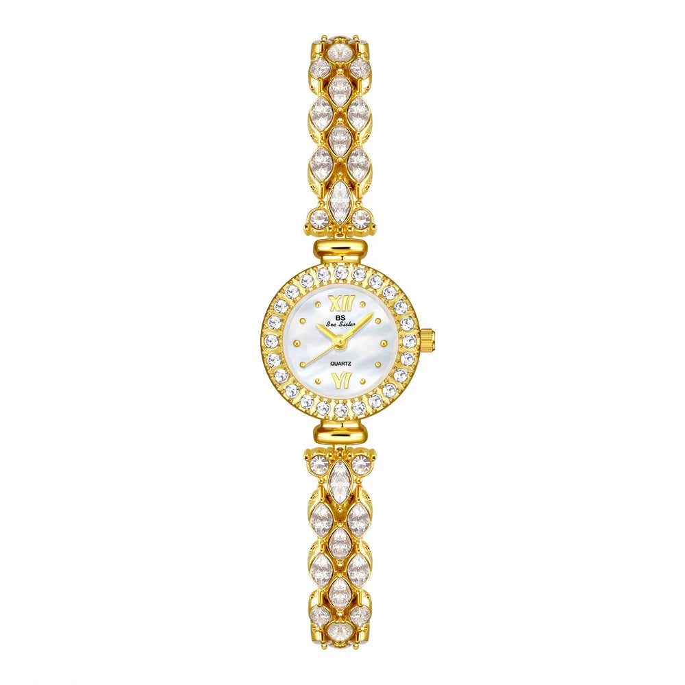 Women's Watches 2025 Luxury Elegant Ladies Wrist Watch Gold Silver Rhinestone Quartz Wristwatch Vintage Female Small Clock