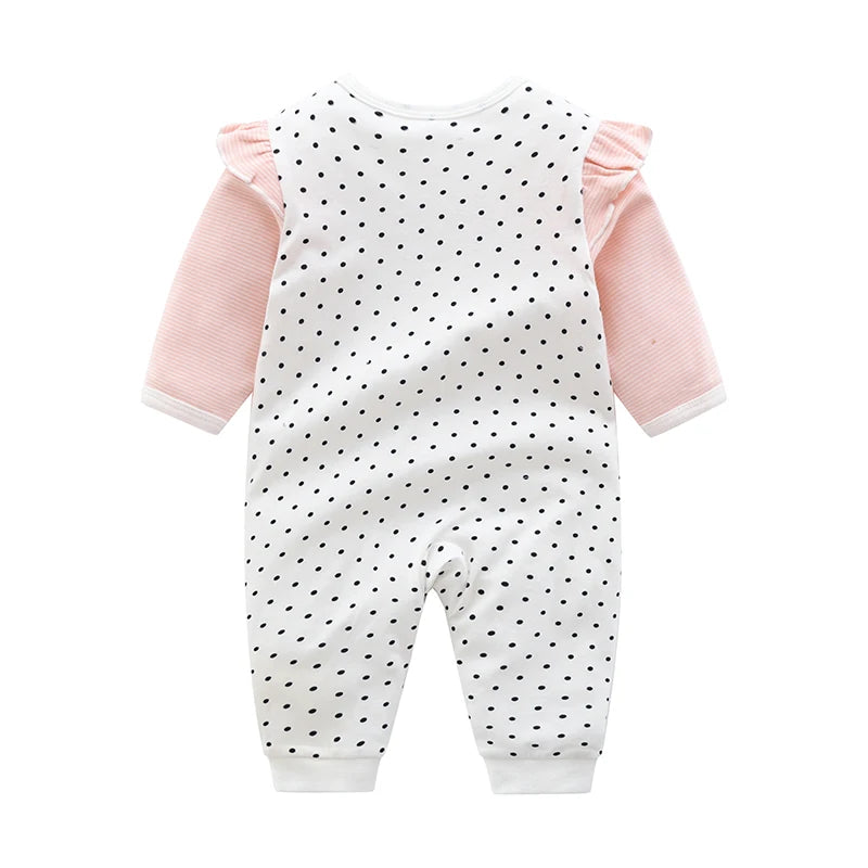 One-piece pure cotton clothes for newborn girl, spring and summer, 1 year old, 0, 3 months, 12, 6