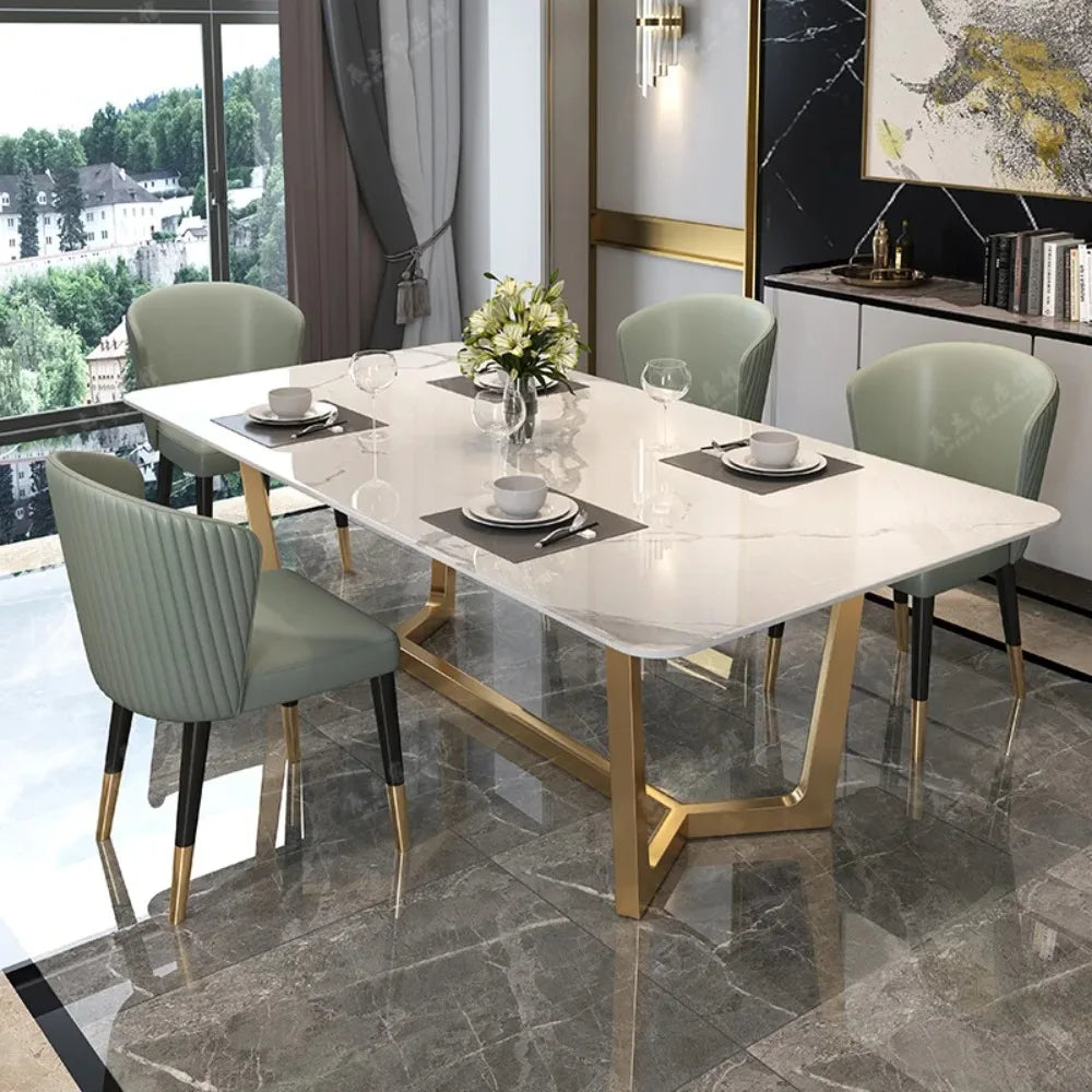 Nordic Design Dining Table Legs Metal Rectangle Modern Hospitality Dining Table Luxury Italy Muebles De Cocina Home Furniture