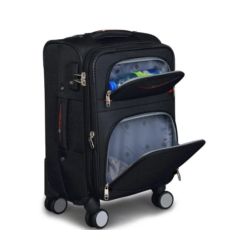 Unisex Travel Luggage Spinner Wheels Boarding Case Rolling Suitcase Wheeled on - Black Red Blue Green Brown Pink Grey