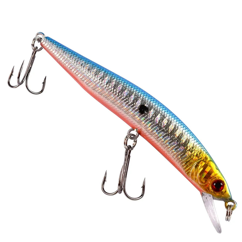 Floating Minnow Fishing Lure 10cm 9.5g 3D Eyes Crankbait Wobblers Artificial Plastic Hard Bait Bass Pike Jerkbait Fishing Tackle