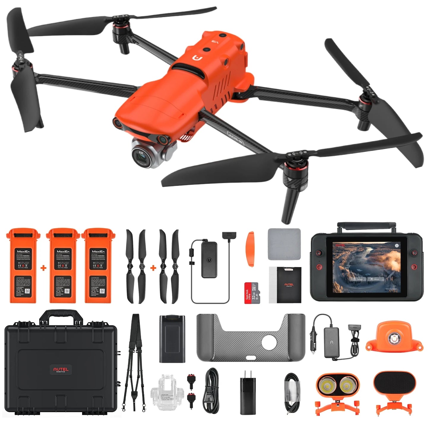 Autel Robotics EVO II Pro Enterprise V3 6K Camera Drone with Spotlight, Strobe, Speaker 42 Min Endurance Professional Drones