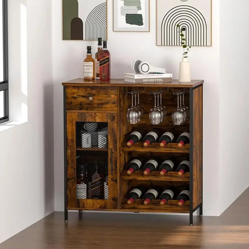 Living Room Bar House Decoration Furniture Wooden Antique Wine Cabinet home wine bar display storage cabinet with door