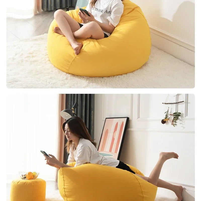 Lazy Sofa Bean Bag Tatami Lounger Seat Balcony Bedroom Living Room Single Sponge Soft Relaxation Outdoor Garden Beach Sofa