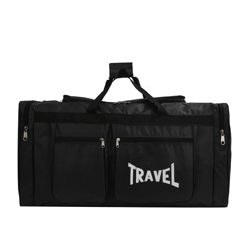 Large capacity travel luggage bag - multiple pockets, sports and fitness bag, zipper closure, one bag for outdoor travel