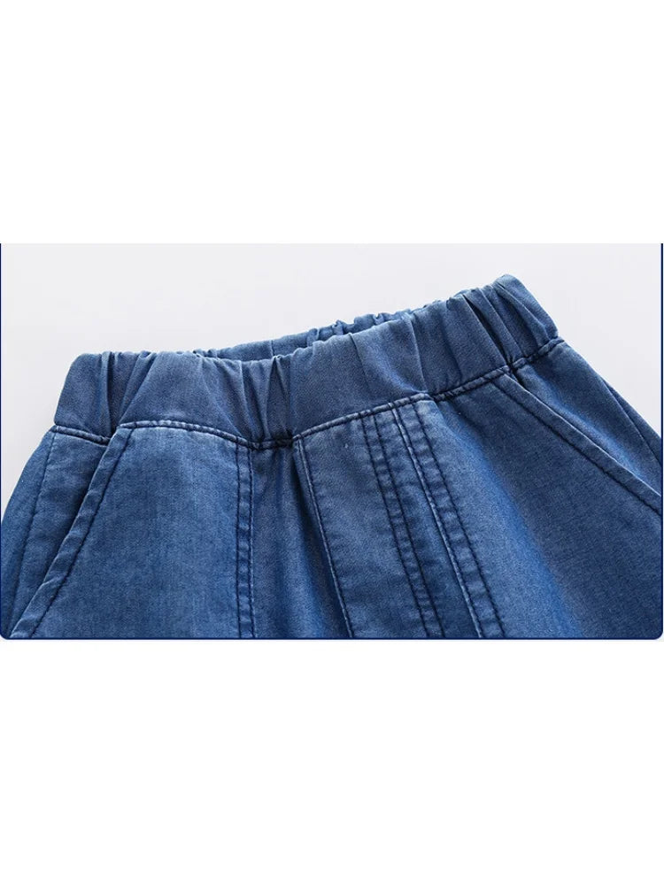 1 - 6 Y Baby Boys Cotton Jeans, Elastic Waist Denim Pants with Pockets, Comfortable & Stylish for Kids Boys