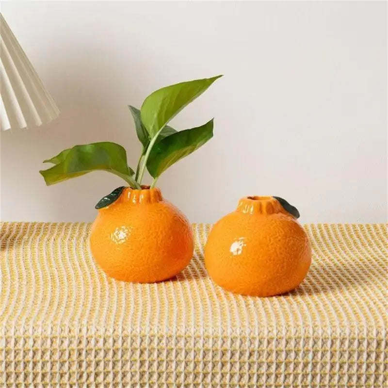 Tangerine Vases for Home Living Room Decorations Dried Flower Vases