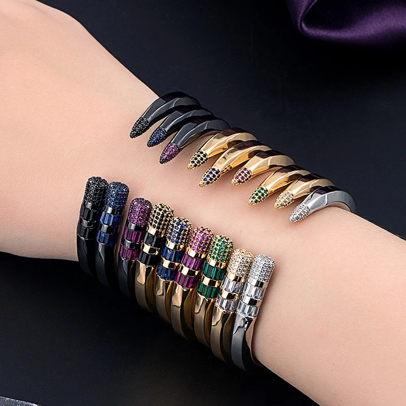 New Fashion Lovers Luxury Bracelets Bangles Colorful Cubic Zirconia Golden Woman's Bracelets wedding banquet hand Jewelry Gifts
