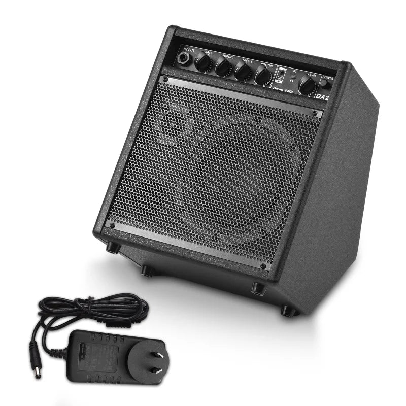 Electronic Drum Speaker 25W Portable BT Practice Drum Amplifier Speaker for Electric Drums Keyboard Wooden Guitars Home Practice