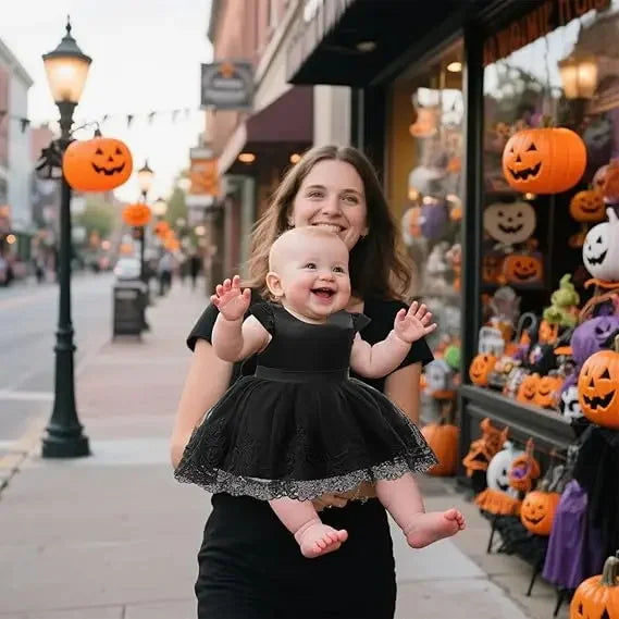 Baby Girl Clothes For 1st Birthday Evening Dresses Infant Dress Gown Elegant Girls Party Dresses Toddler Black Princess Dress