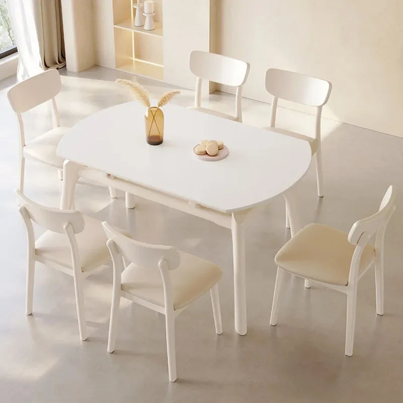 Wooden Modern Dining Table Extendable Round Living Room Dining Table Italian Style Mesas De Comedor Garden Furniture Sets