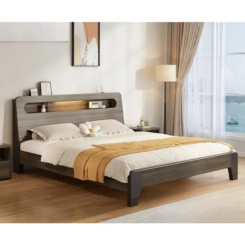 Solid Wood Bed, Single Bed, Simple Bed, Multiple Sizes To Choose From, Suitable for Bedrooms and Rental Houses