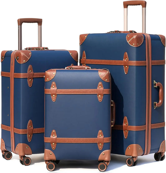 Urecity Hot! New 3PCS/SET Retro Travel Suitcase Rolling Luggage Sets 20"24"28"Size Trolley Suitcase Handbag Carry Ons Wheel