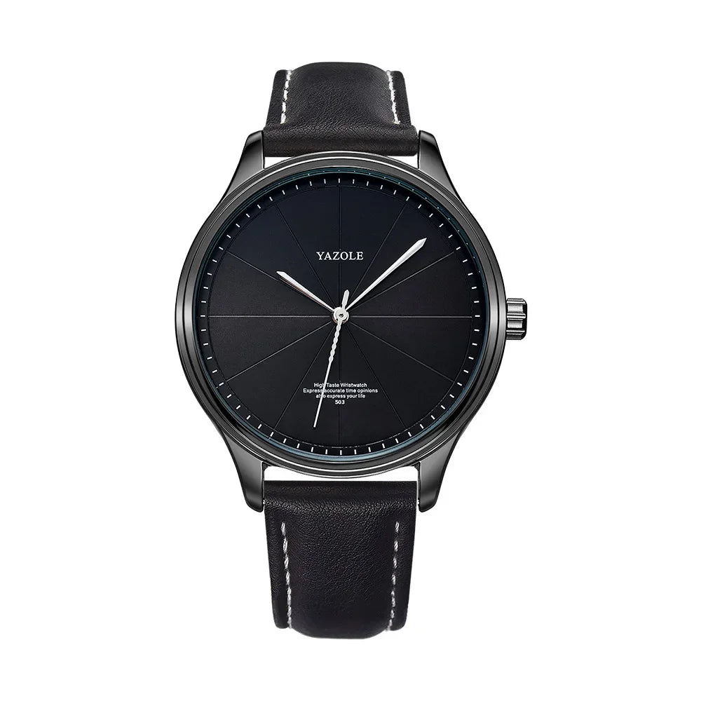 Business Style Watches for Men Top Brand Luxury Metal Case Analog Quartz Men's Watch Casual Leather Belt Fashion Man Watch Gift