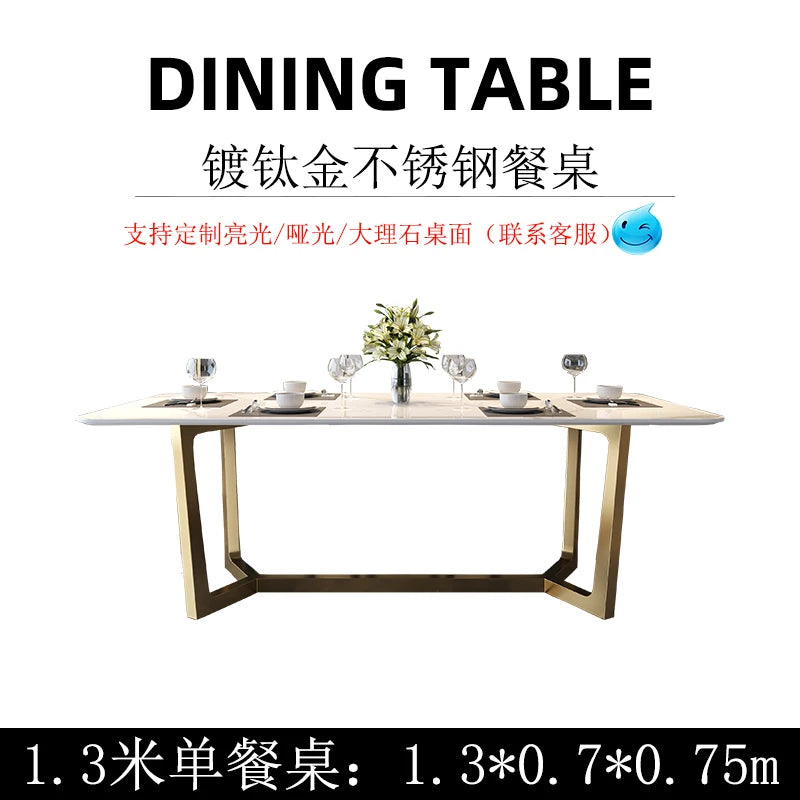Nordic Design Dining Table Legs Metal Rectangle Modern Hospitality Dining Table Luxury Italy Muebles De Cocina Home Furniture