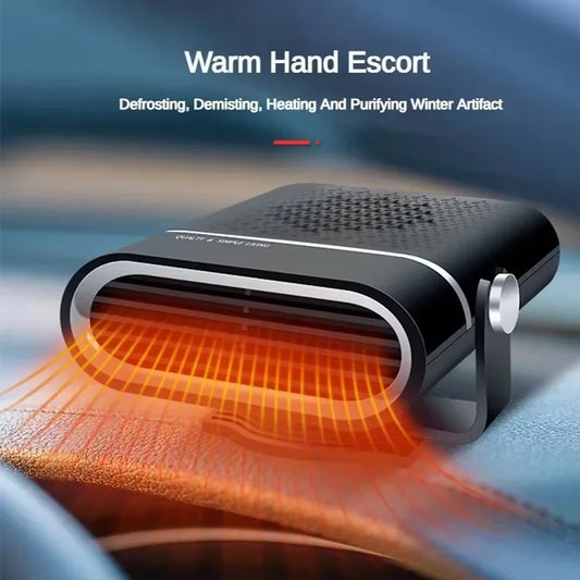 Electric Car Heater Air Cooler Fan 12V/24V Portable Demister Defroster Heating Fan 150W Dryer Windshield Defogging Accessories