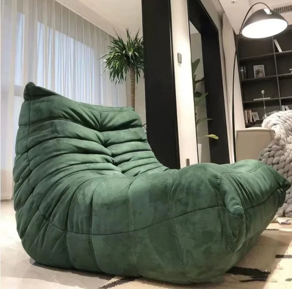Togo caterpillar sofa balcony leisure bedroom living room reclining sleeping lazy sofa cream wind single recliner