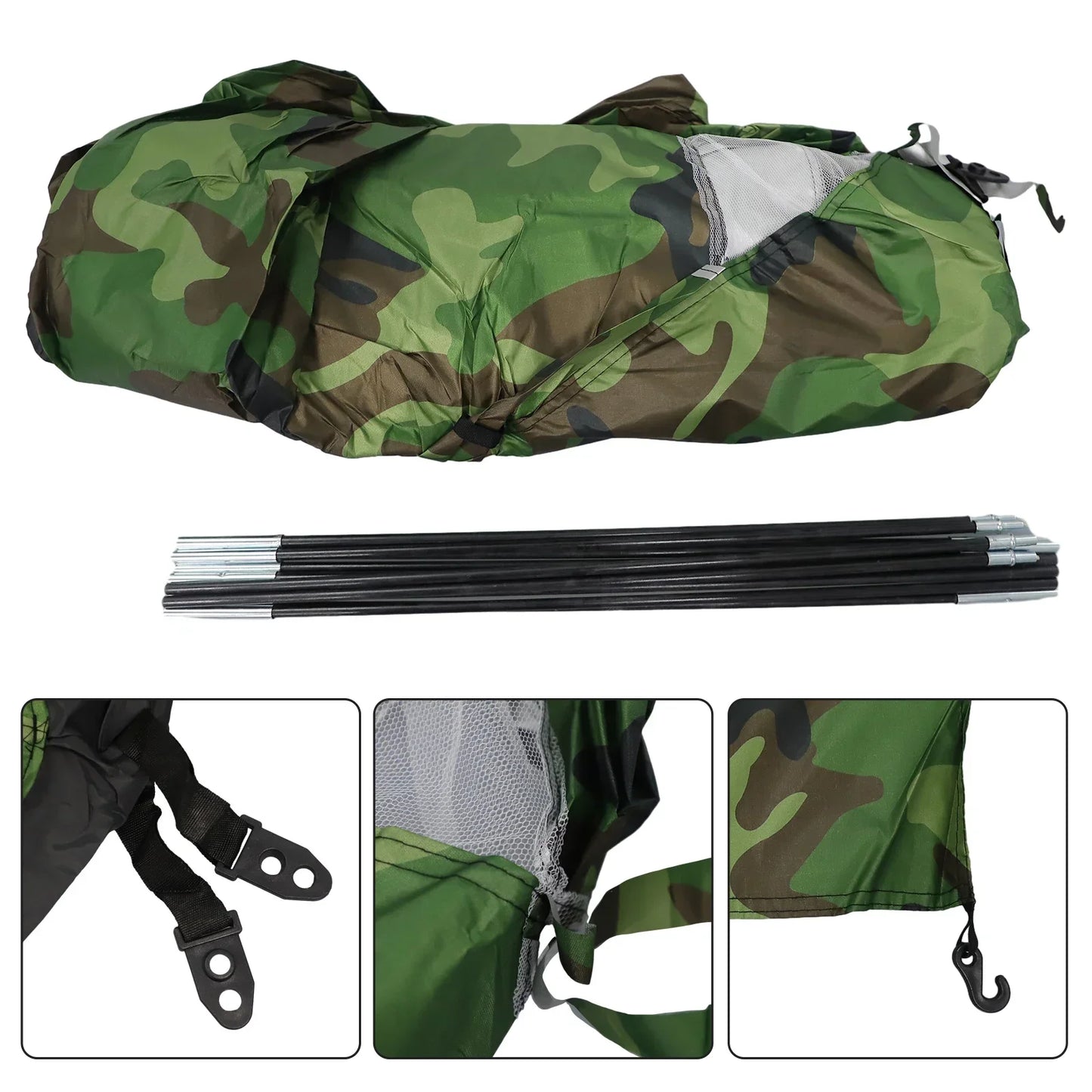1×Ultralight Portable Camping Tent Single/Double Person Garden Tent With Anti-UV Coating Two Way Zip Hiking Fishing Travel