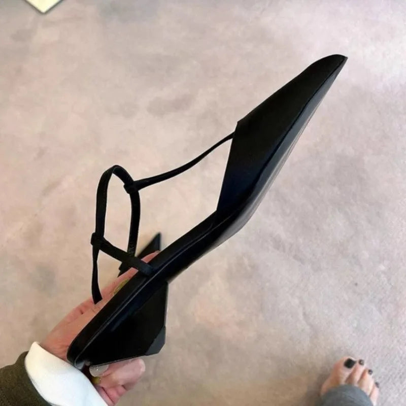 Brand Shoes for Women Sexy Pointed Toe Women's Sandals Comfortable Low Heel Trendy Sandal Simple Versatile Large Size Pumps