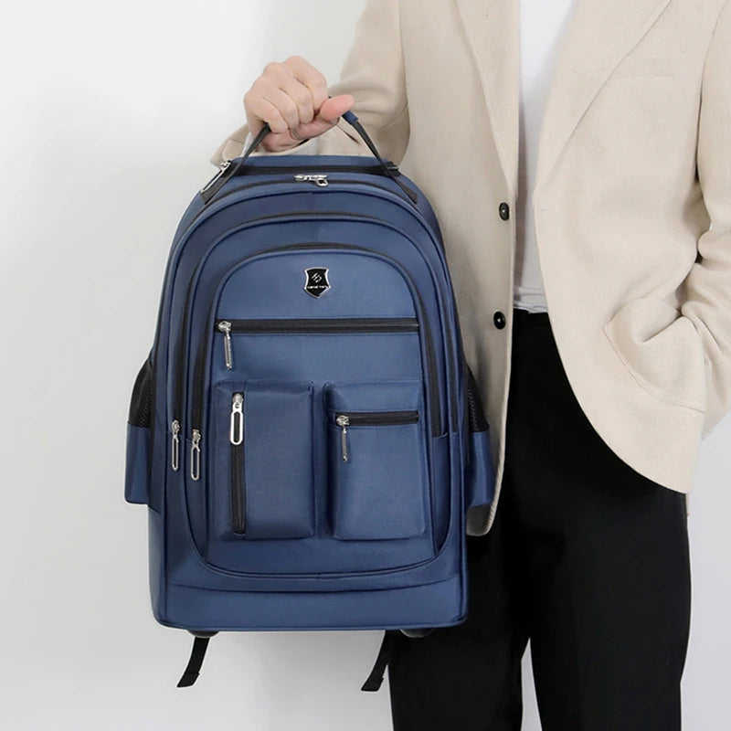 Rolling Backpack for Adults Travel Laptop Backpack with Wheels Carry on Luggage for Business Trip College Commute