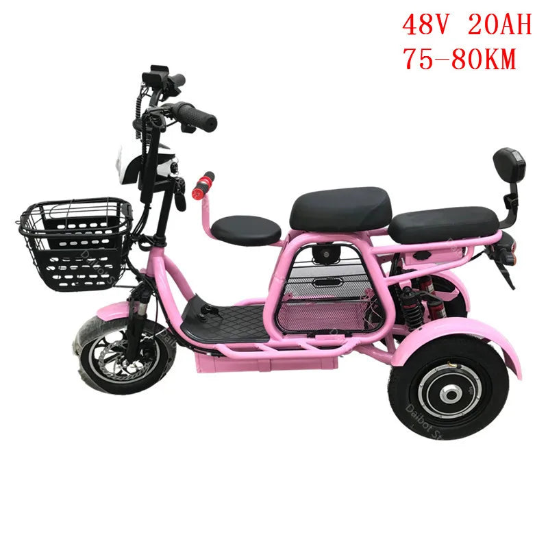 Daibot Electric Scooter With Seat 3 Wheel Electric Scooters 12 Inch 500W 48V 30KM /H Portable Tricycle Off Road Electric Bike