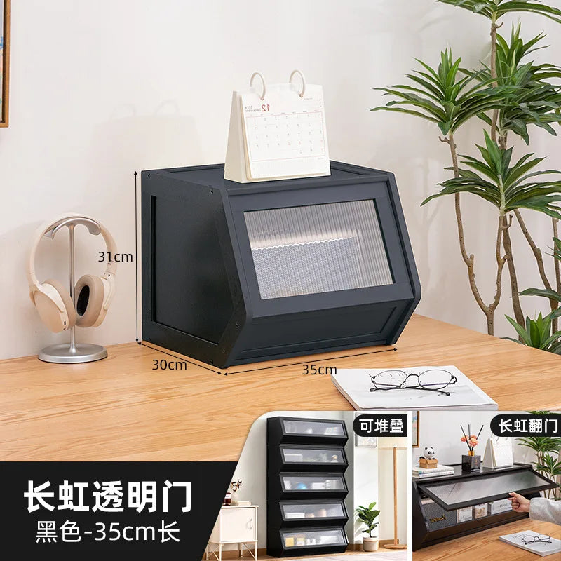 Multi functional stackable storage cabinet with lid, miscellaneous storage box, household storage box, bedside cabinet