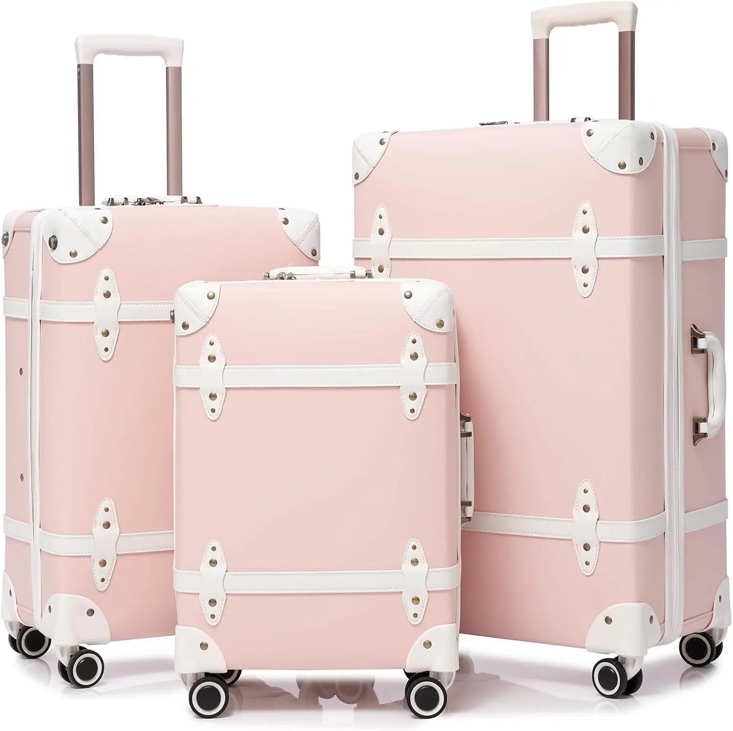 Urecity Hot! New 3PCS/SET Retro Travel Suitcase Rolling Luggage Sets 20"24"28"Size Trolley Suitcase Handbag Carry Ons Wheel