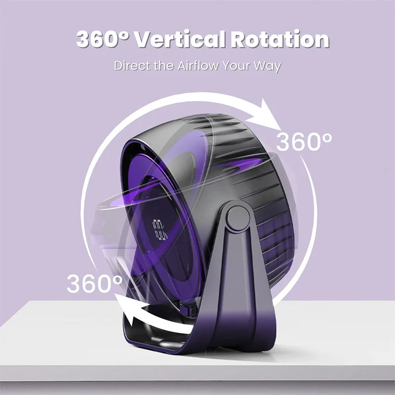 Multifunctional Electric Fan 100 Speed Strong Wind Wireless Wall Mount Cooling Fan LED Digital Display Night Light 4000mAh