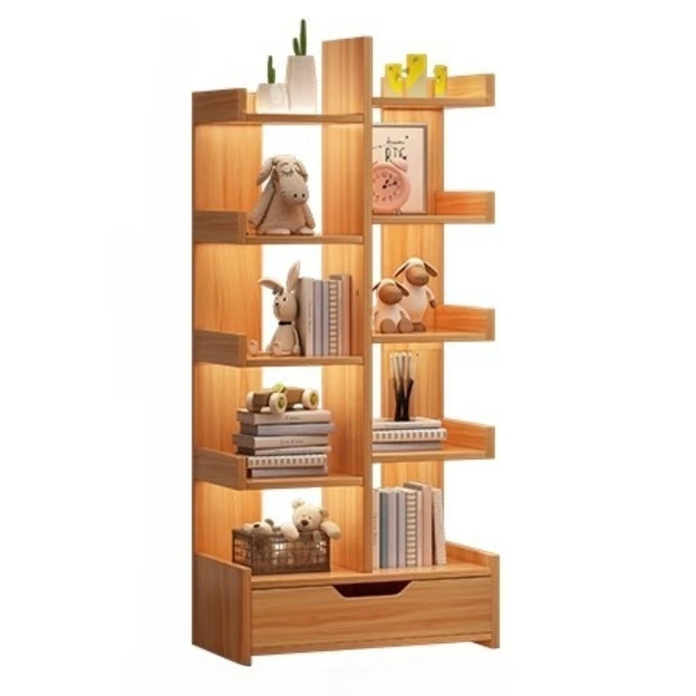 Multi-Level Bookshelf Floor Standing Storage Racks Office Display High Load-bearing Large Capacity Grid Saving Space Bookshelf