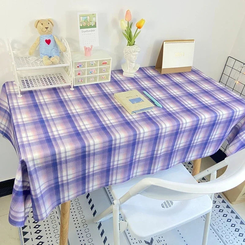 Plaid Tablecloth  Table Cloth Desk Mat Dust-proof Dining Table Cloth Furniture Protector Picnic Mat Tapete Dressing Table Mat
