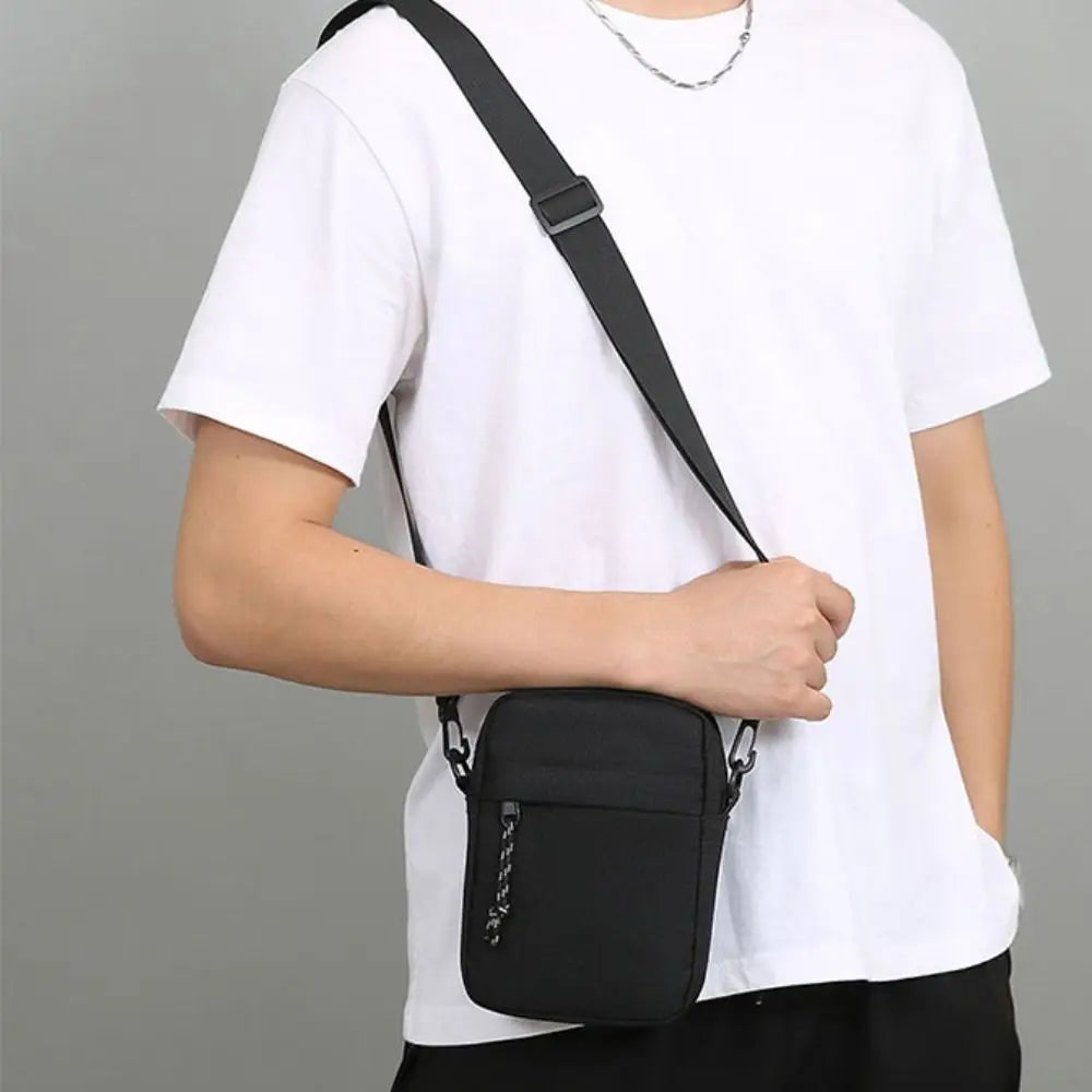 Messenger Sling Bags For Men Casual Canvas Small Zipper Crossbody Pouch Simple Small Crossbody Shoulder Bag Men Bag