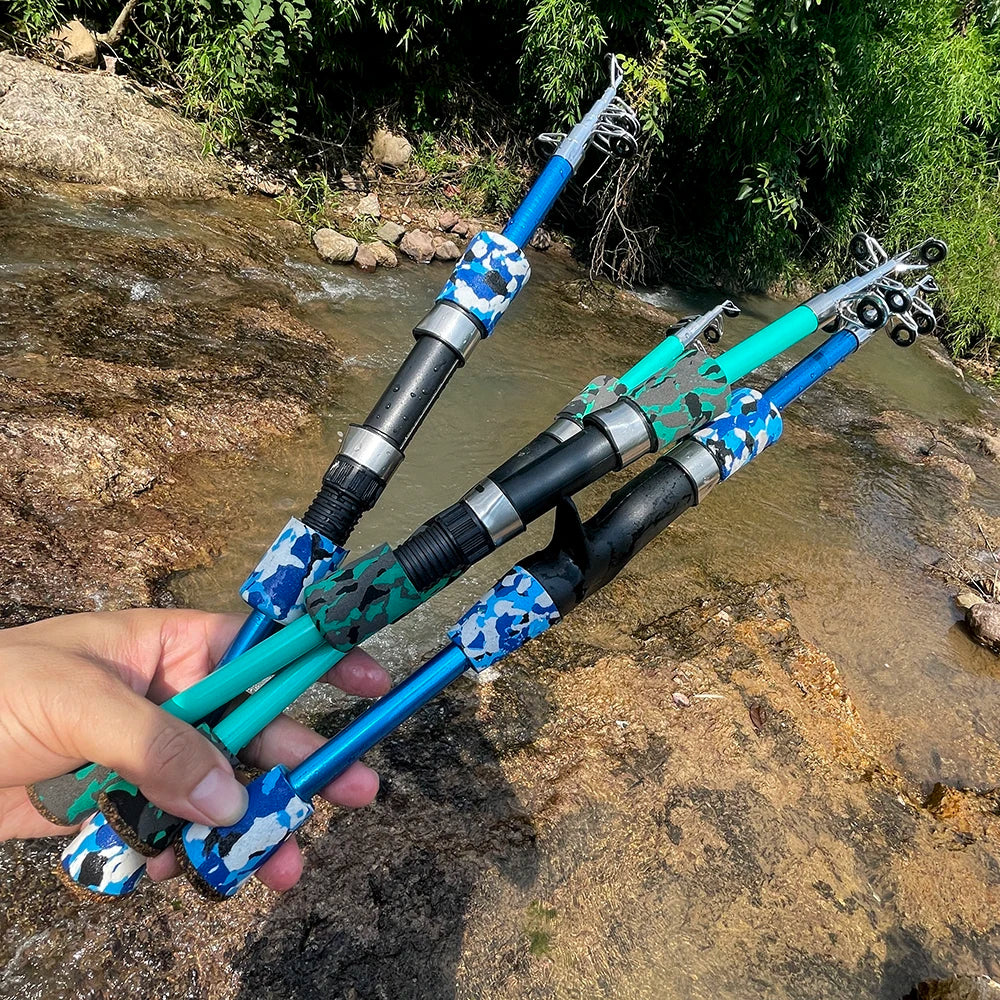 Trout Fishing Rod 1.3m 1.5m 1.8m Jigging Spinning Casting Fly Ultralight Hand Lure Rods Feeder Gear Camouflage Mini Travel Surf