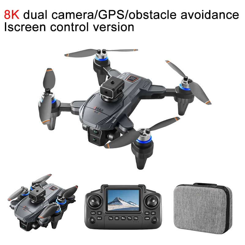 2025 New K812 MAX Drones With Screen 8K HD Aerial Photography GPS 5G Wifi Dual Camera Foldable Quadcopter RC Toys For Kids Gifts