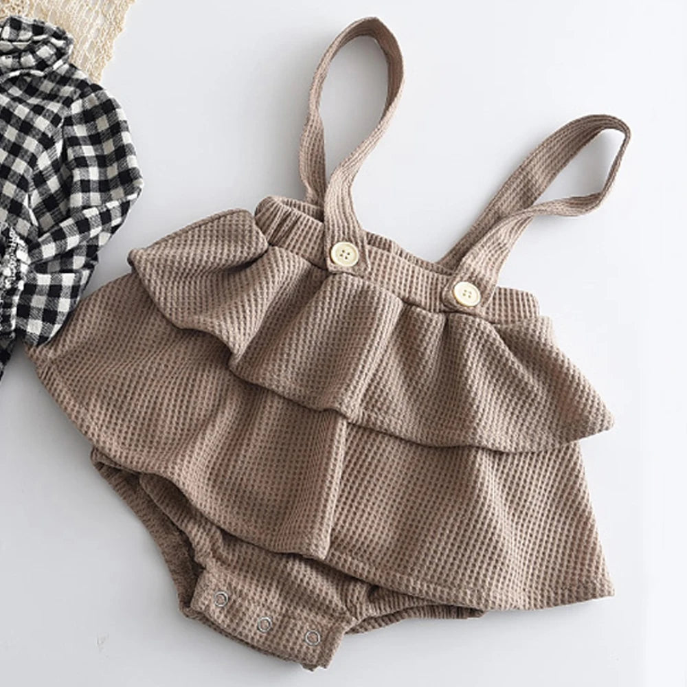 New Baby Girl Clothes 0 to 3 6 9 12 18 24 Months Cotton Set Long Sleeve Toddler Girls Outfits Floral Ruffles Shirts Romper Dress